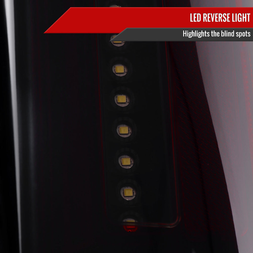 2019-2024 Dodge RAM 1500 White LED Bar Tail Lights (Black Housing/Red Smoked Lens)