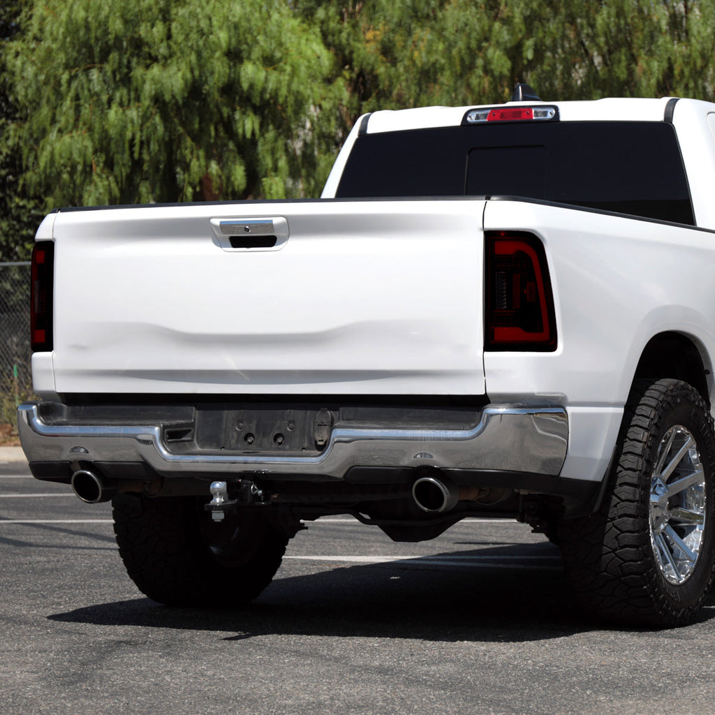 2019-2024 Dodge RAM 1500 White LED Bar Tail Lights (Black Housing/Red Smoked Lens)