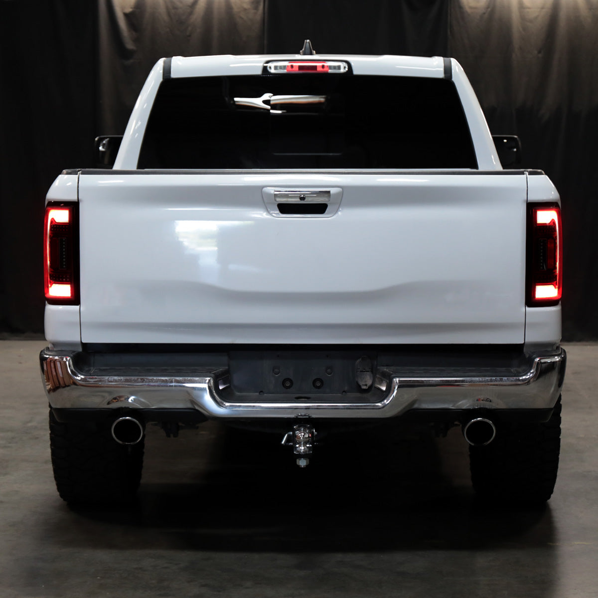 2019-2024 Dodge RAM 1500 White LED Bar Tail Lights (Black Housing/Red Smoked Lens)