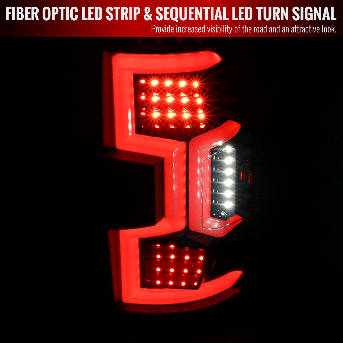 2019-2024 Dodge RAM 2500/3500 LED Sequential Signal Tail Lights (Jet Black Housing/Clear Lens)