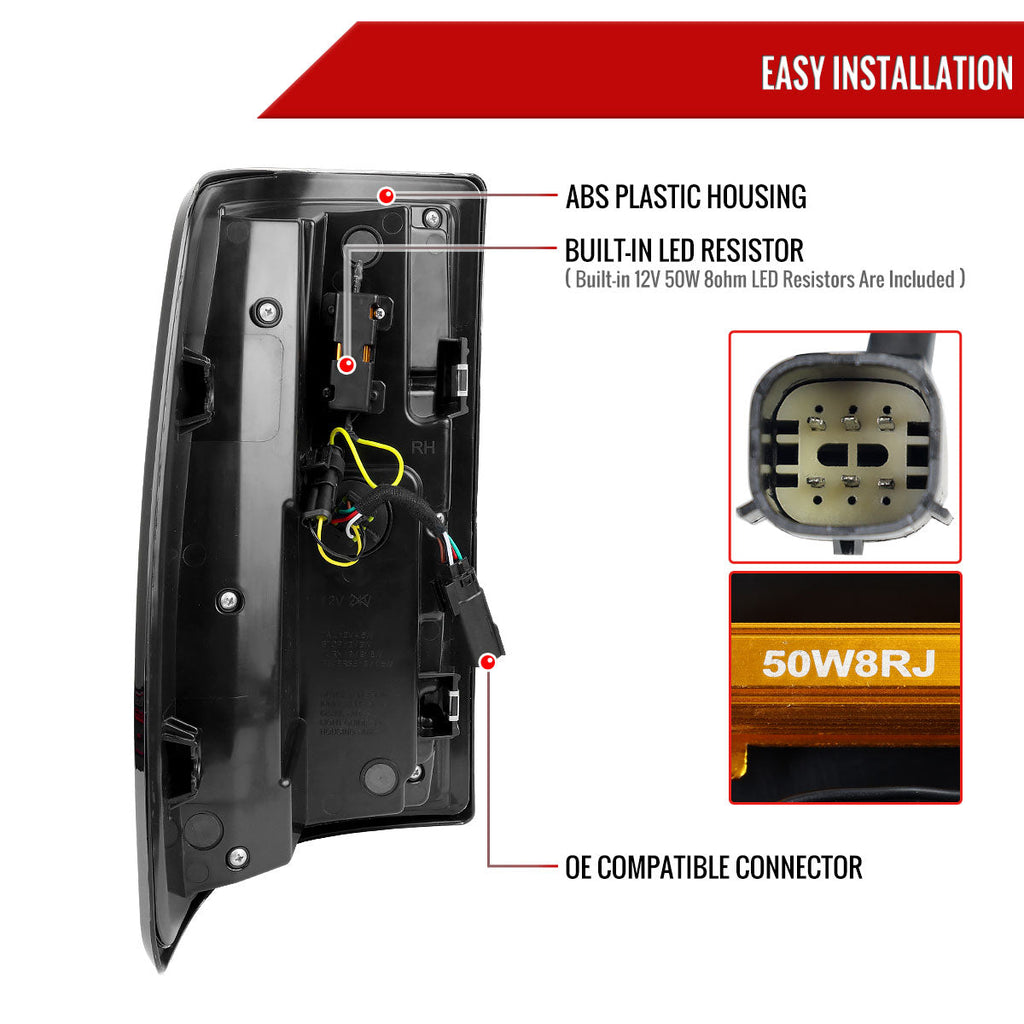 2019-2024 Dodge RAM 2500/3500 LED Sequential Signal Tail Lights (Glossy Black Housing / Dark Smoked Lens)