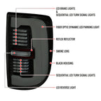 2019-2024 Dodge RAM 2500/3500 LED Sequential Signal Tail Lights (Glossy Black Housing / Dark Smoked Lens)