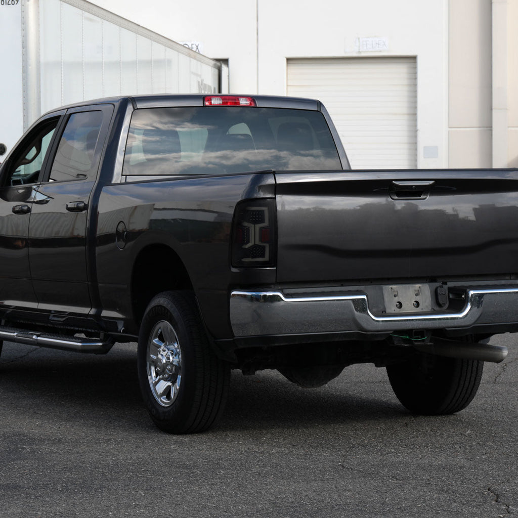 2019-2024 Dodge RAM 2500/3500 LED Sequential Signal Tail Lights (Glossy Black Housing/Dark Smoked Lens)