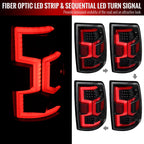 2019-2024 Dodge RAM 2500/3500 LED Sequential Signal Tail Lights (Jet Black Housing/Clear Lens)
