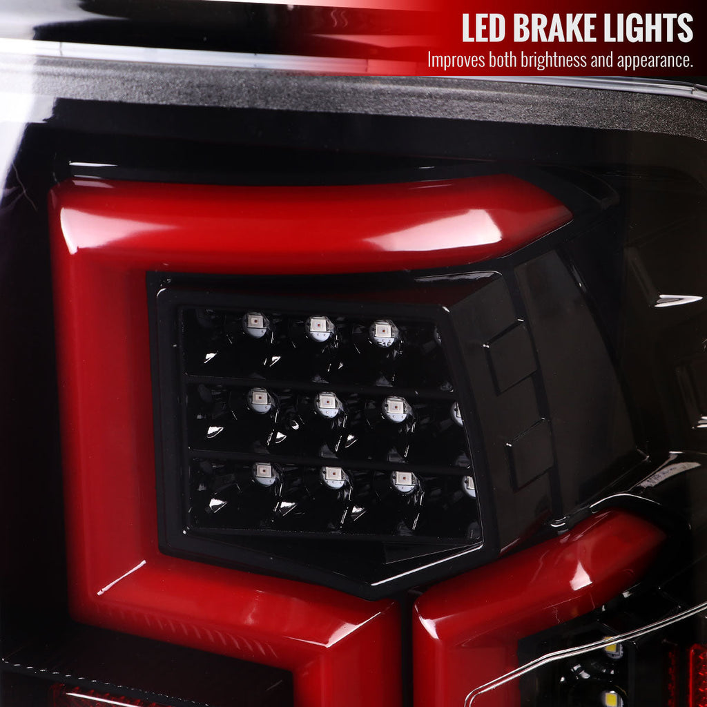 2019-2024 Dodge RAM 2500/3500 LED Sequential Signal Tail Lights (Jet Black Housing/Clear Lens)