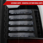 2019-2024 Dodge RAM 2500/3500 LED Sequential Signal Tail Lights (Matte Black Housing / Clear Lens)
