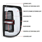 2019-2024 Dodge RAM 2500/3500 LED Sequential Signal Tail Lights (Matte Black Housing / Clear Lens)