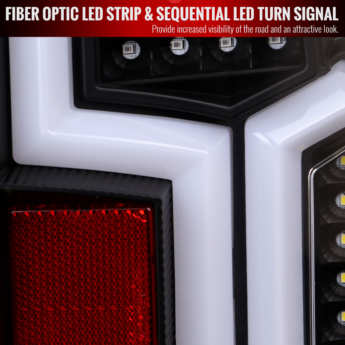 2019-2024 Dodge RAM 2500/3500 LED Sequential Signal Tail Lights (Matte Black Housing/Clear Lens)