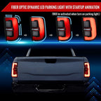 2019-2024 Dodge RAM 2500/3500 Red LED Bar Sequential Signal Tail Lights (Black Housing / Clear Lens)