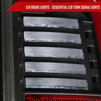 2019-2024 Dodge RAM 2500/3500 Red LED Bar Sequential Signal Tail Lights (Black Housing / Clear Lens)