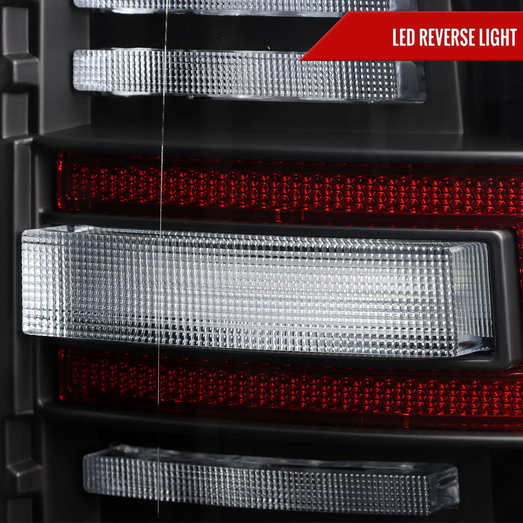 2019-2024 Dodge RAM 2500/3500 Red LED Bar Sequential Signal Tail Lights (Black Housing / Clear Lens)