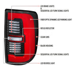 2019-2024 Dodge RAM 2500/3500 Red LED Bar Sequential Signal Tail Lights (Black Housing / Clear Lens)