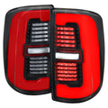 2019-2024 Dodge RAM 2500/3500 Red LED Bar Sequential Signal Tail Lights (Black Housing / Clear Lens)