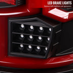 2019-2024 Dodge RAM 2500/3500 Red LED Bar Sequential Signal Tail Lights (Black Housing/Clear Lens)