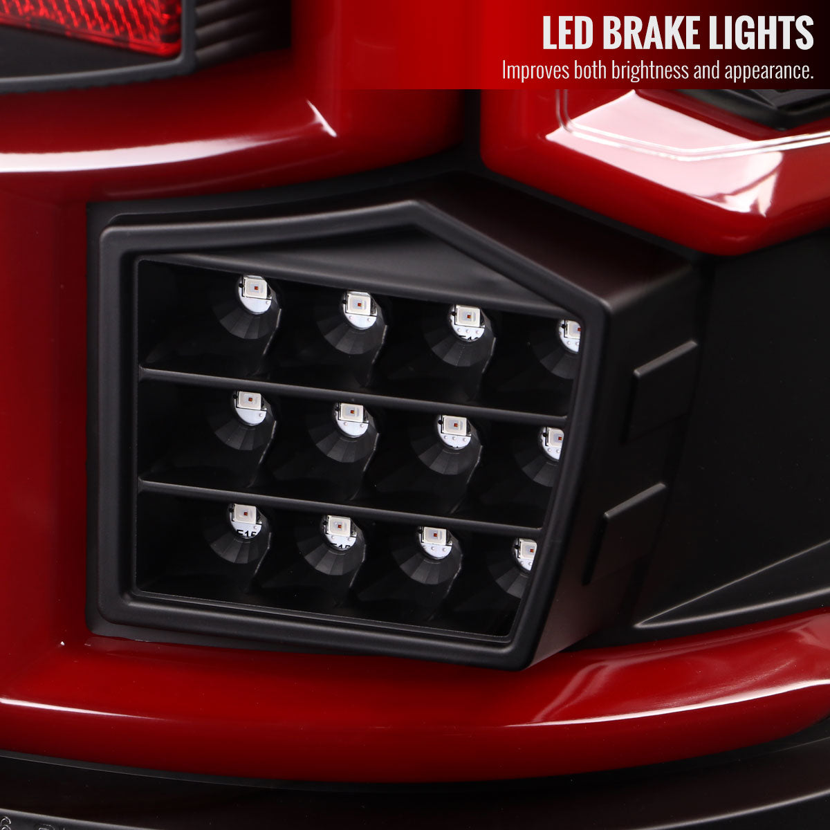 2019-2024 Dodge RAM 2500/3500 Red LED Bar Sequential Signal Tail Lights (Black Housing/Clear Lens)