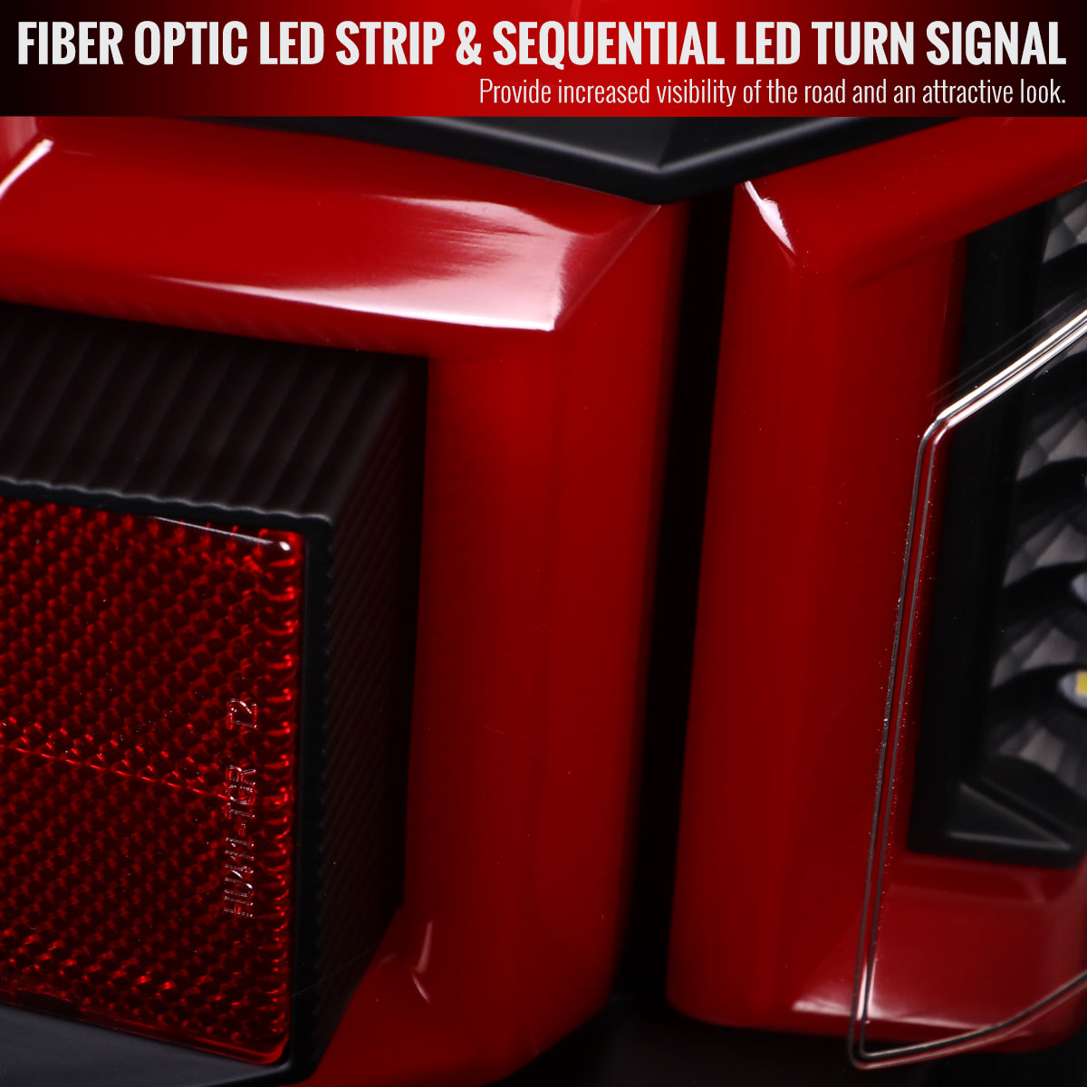 2019-2024 Dodge RAM 2500/3500 Red LED Bar Sequential Signal Tail Lights (Black Housing/Clear Lens)