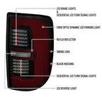 2019-2024 Dodge RAM 2500/3500 LED Sequential Signal Tail Lights (Black Housing / Smoked Lens)