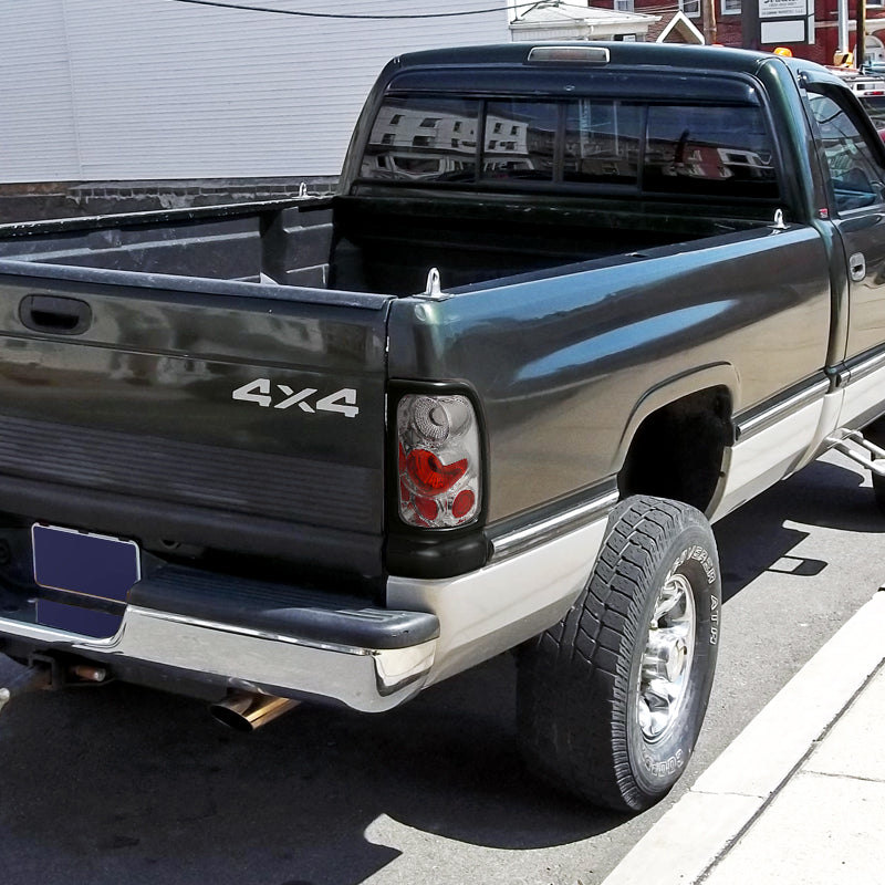 1994-2002 Dodge RAM Tail Lights (Chrome Housing/Clear Lens)