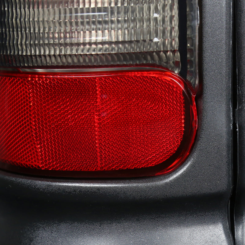 1994-2002 Dodge RAM Tail Lights (Black Housing/Red Clear Lens)
