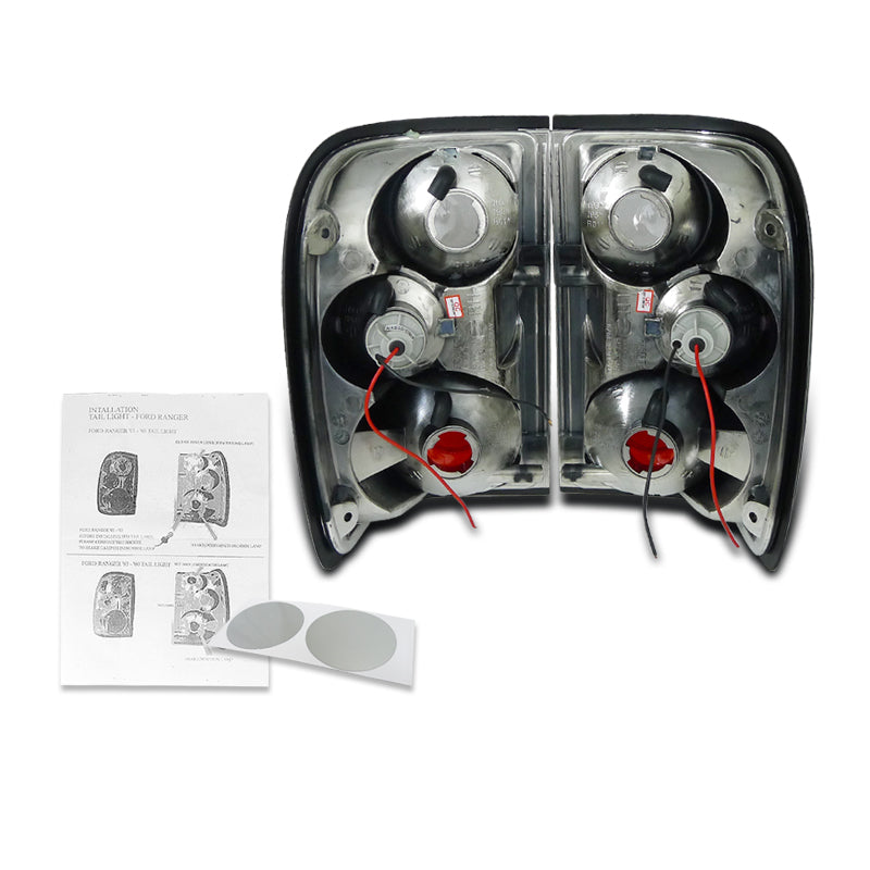 2001-2005 Ford Ranger Tail Lights (Chrome Housing/Smoked Lens)