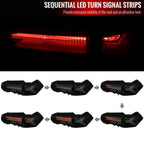 2019-2024 Toyota RAV4 White LED Bar Sequential Signal Tail Lights (Glossy Black Housing/Dark Smoked Lens)