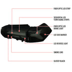 2019-2024 Toyota RAV4 White LED Bar Sequential Signal Tail Lights (Glossy Black Housing/Dark Smoked Lens)
