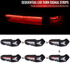 2019-2024 Toyota RAV4 White LED Bar Sequential Signal Tail Lights (Matte Black Housing/Clear Lens)