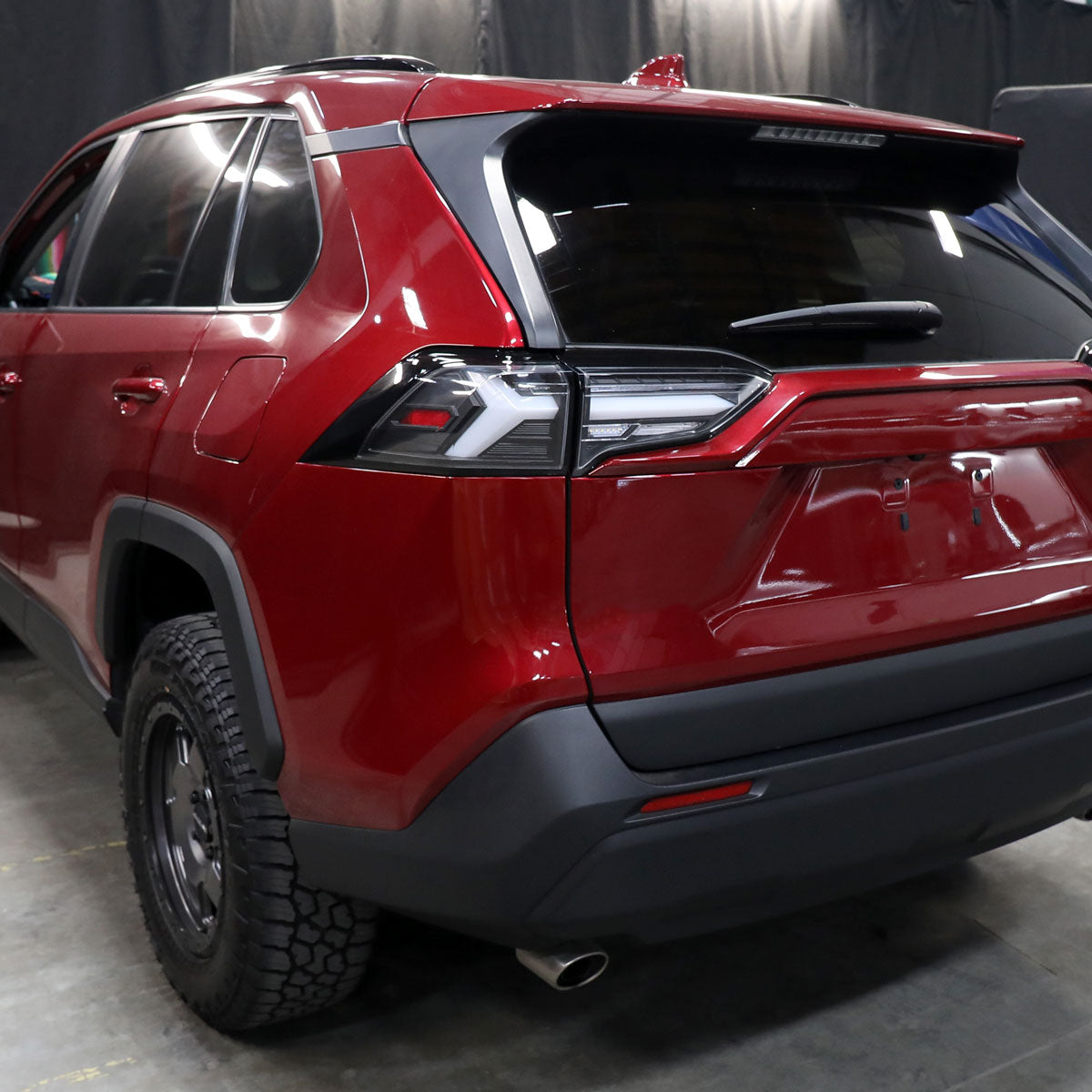 2019-2024 Toyota RAV4 White LED Bar Sequential Signal Tail Lights (Matte Black Housing/Clear Lens)