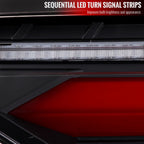 2019-2024 Toyota RAV4 Red LED Bar Sequential Signal Tail Lights (Matte Black Housing/Clear Lens)