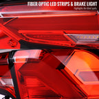 2019-2024 Toyota RAV4 Red LED Bar Sequential Signal Tail Lights (Chrome Housing/Red Lens)