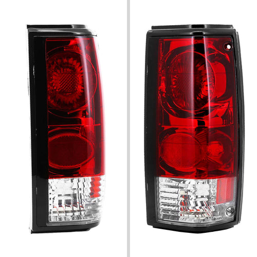1982-1994 Chevrolet S10/Blazer GMC S15/Sonoma Tail Lights (Chrome Housing/Red Clear Lens)