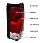 1982-1994 Chevrolet S10/Blazer GMC S15/Sonoma Tail Lights (Chrome Housing/Red Clear Lens)