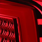2007-2013 GMC Sierra 1500 / 2007-2014 Sierra 2500HD 3500HD C-Bar LED Tail Lights (Chrome Housing/Red Clear Lens)