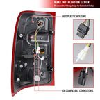 2007-2013 GMC Sierra 1500 / 2007-2014 Sierra 2500HD 3500HD C-Bar LED Tail Lights (Chrome Housing/Red Clear Lens)
