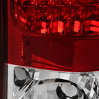 2007-2014 GMC Sierra LED Tail Lights (Chrome Housing/Red Clear Lens)