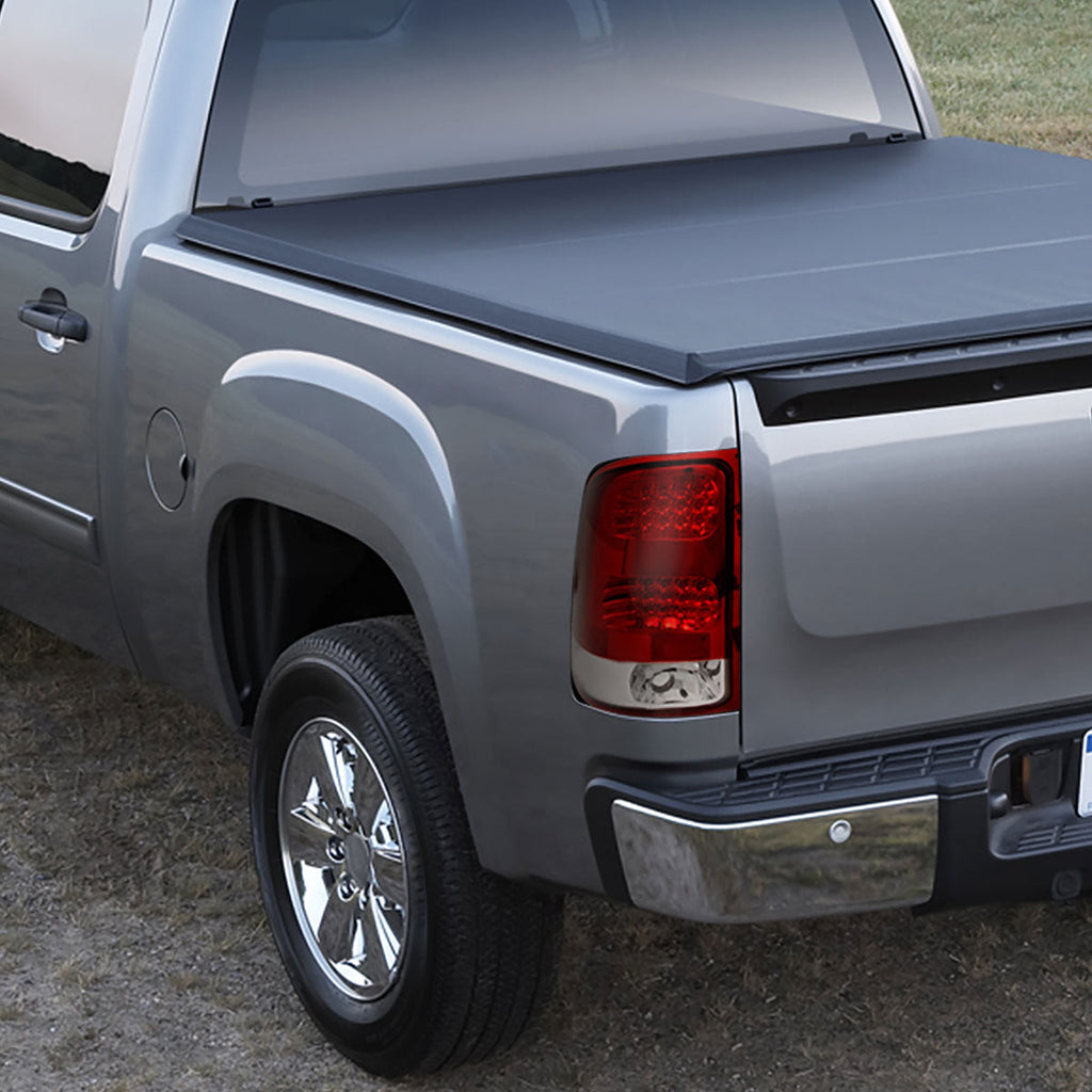 2007-2014 GMC Sierra LED Tail Lights (Chrome Housing/Red Clear Lens)