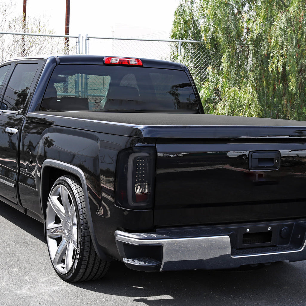 2014-2018 GMC Sierra 1500/2500HD/3500HD LED Tail Lights (Glossy Black Housing/Smoked Lens)