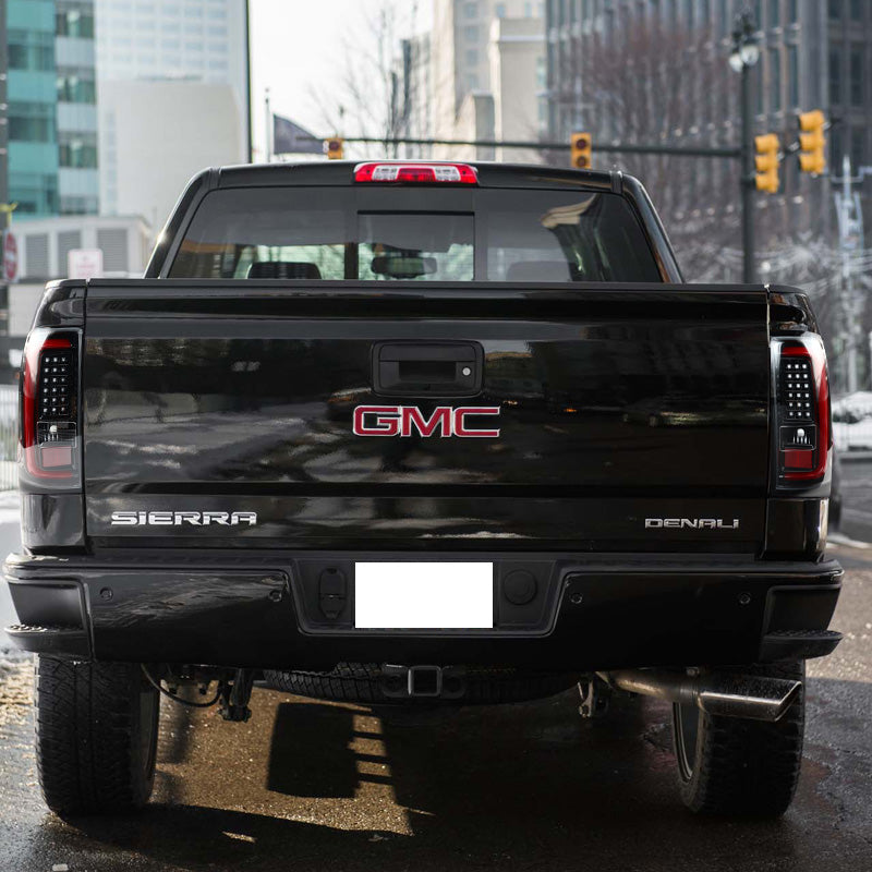2014-2018 GMC Sierra 1500/2500HD/3500HD LED Tail Lights (Jet Black Housing/Clear Lens)
