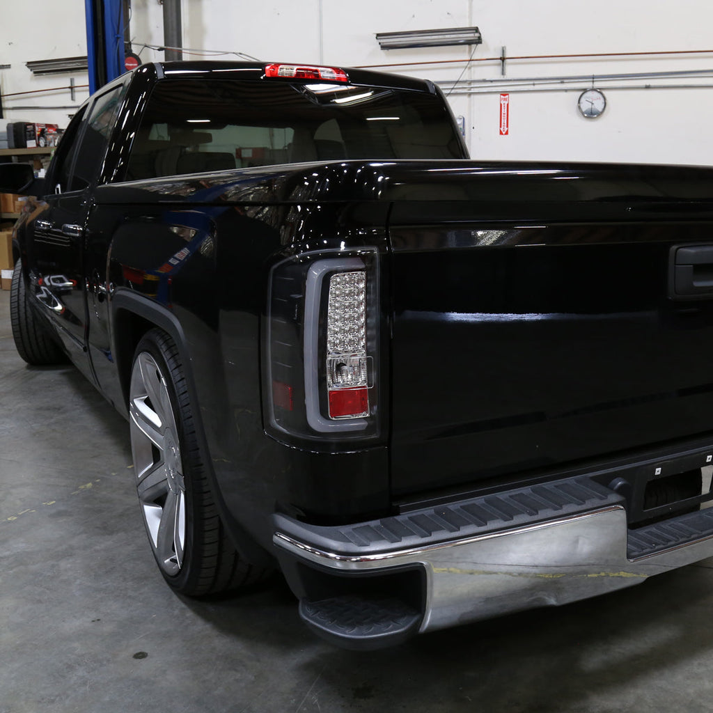 2014-2018 GMC Sierra 1500/2500HD/3500HD LED Tail Lights (Matte Black Housing/Clear Lens)