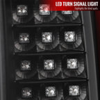 2014-2018 GMC Sierra 1500/2500HD/3500HD Red Bar LED Tail Lights (Black Housing/Clear Lens)