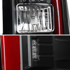 2014-2018 GMC Sierra 1500/2500HD/3500HD Red Bar LED Tail Lights (Black Housing/Clear Lens)