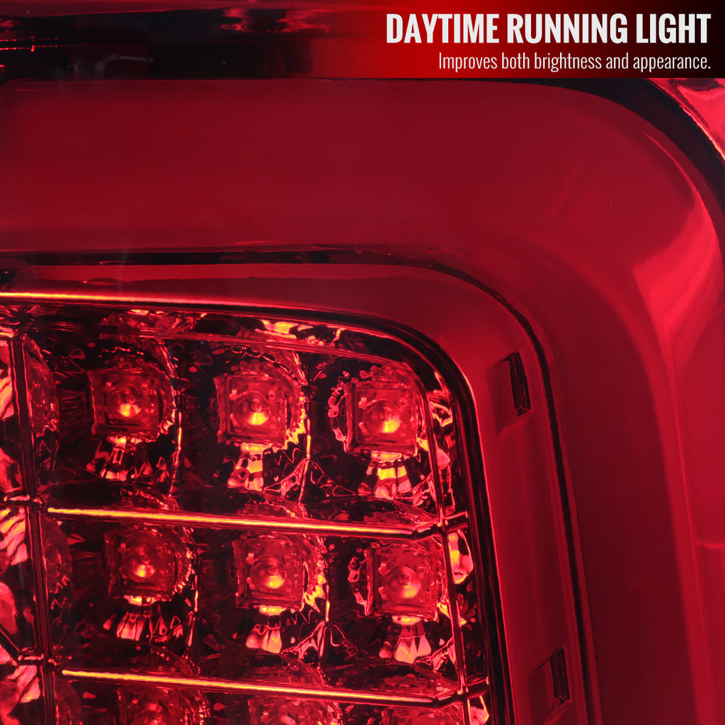 2014-2018 GMC Sierra 1500/2500HD/3500HD LED Tail Lights (Chrome Housing/Red Lens)