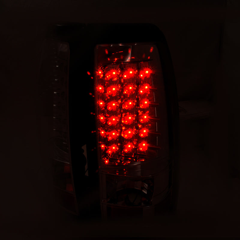 2003-2006 Chevrolet Silverado LED Tail Lights (Chrome Housing/Clear Lens)