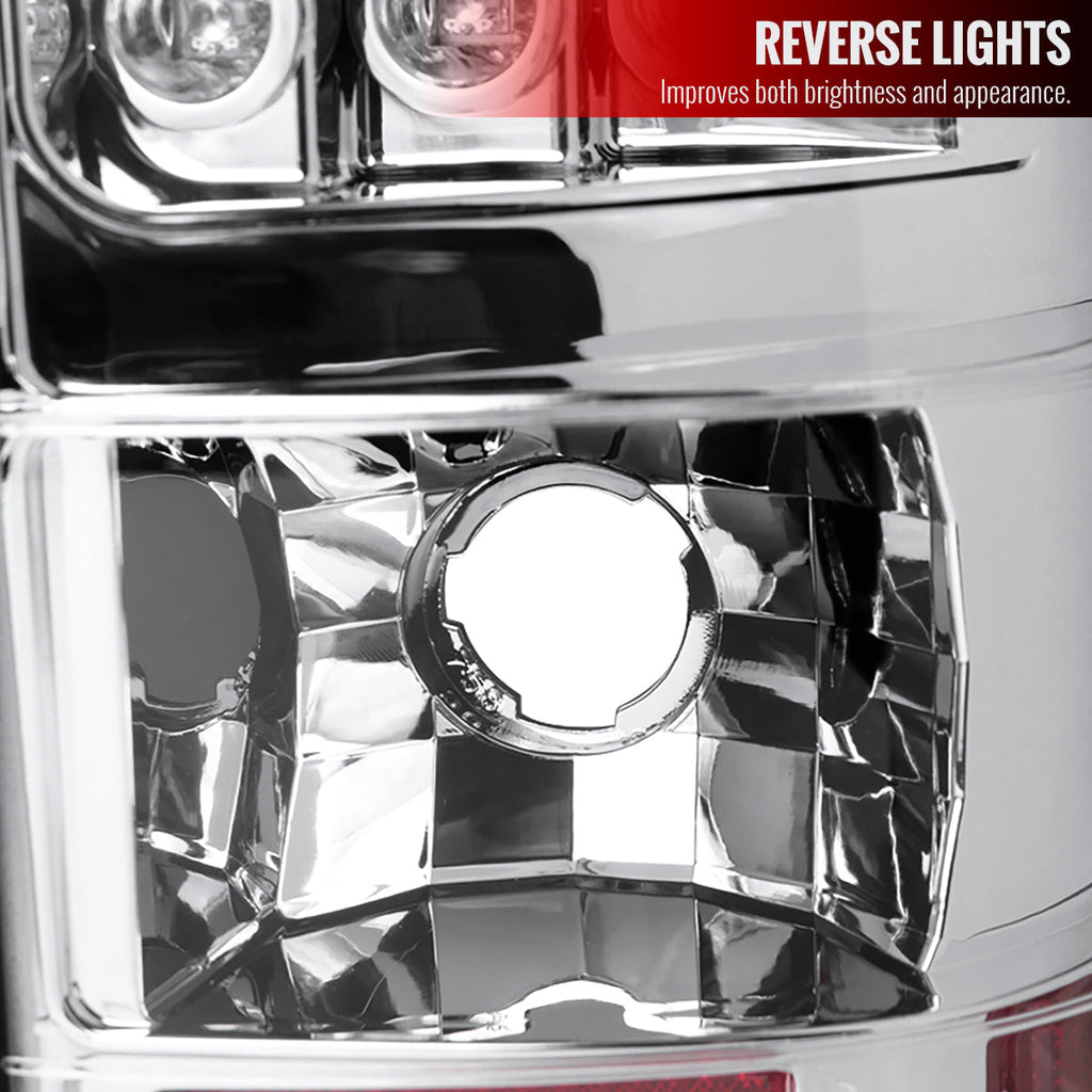 2003-2006 Chevrolet Silverado LED Tail Lights (Chrome Housing/Clear Lens)
