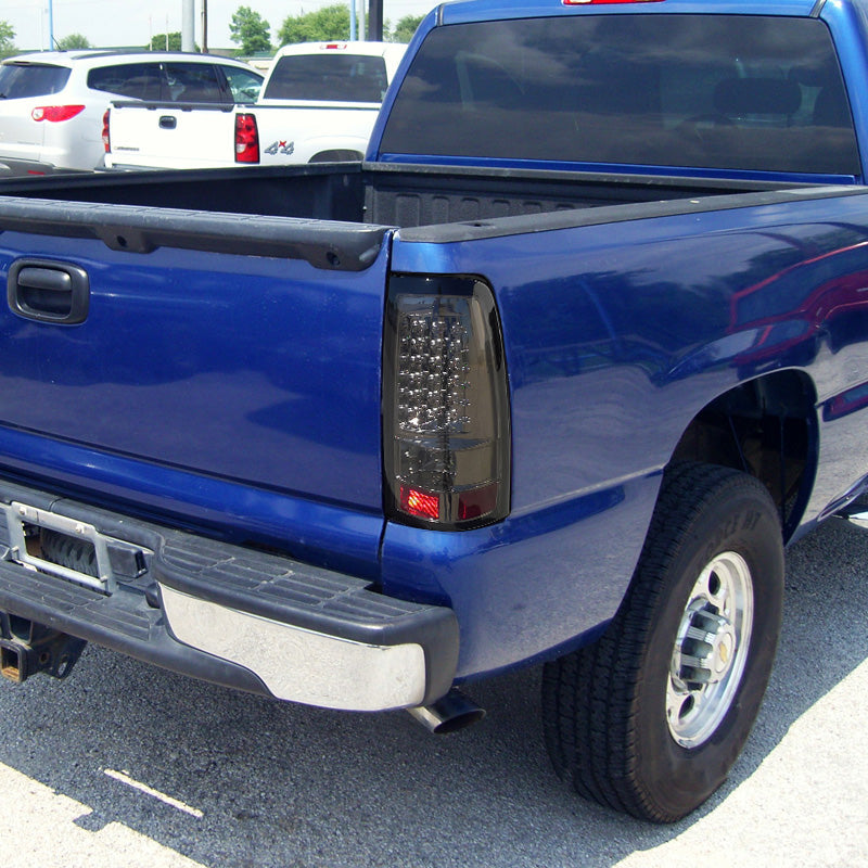 2003-2006 Chevrolet Silverado LED Tail Lights (Chrome Housing/Smoked Lens)