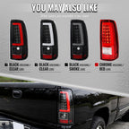2003-2006 Chevrolet Silverado 1500 2500 3500 LED C-Bar Tail Lights (Black Housing / Clear Lens)