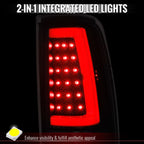 2003-2006 Chevrolet Silverado 1500 2500 3500 Red LED C-Bar Tail Lights (Black Housing / Clear Lens)