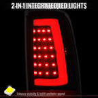 2003-2006 Chevrolet Silverado 1500 2500 3500 LED C-Bar Tail Lights (Black Housing / Smoked Lens)