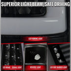 2003-2006 Chevrolet Silverado 1500 2500 3500 LED C-Bar Tail Lights (Black Housing / Smoked Lens)