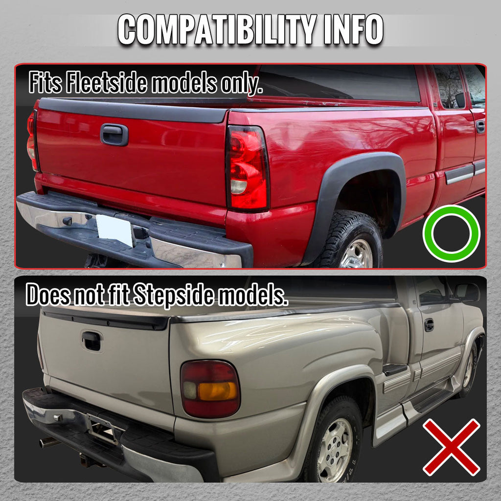 2003-2006 Chevrolet Silverado 1500 2500 3500 LED C-Bar Tail Lights (Black Housing / Smoked Lens)